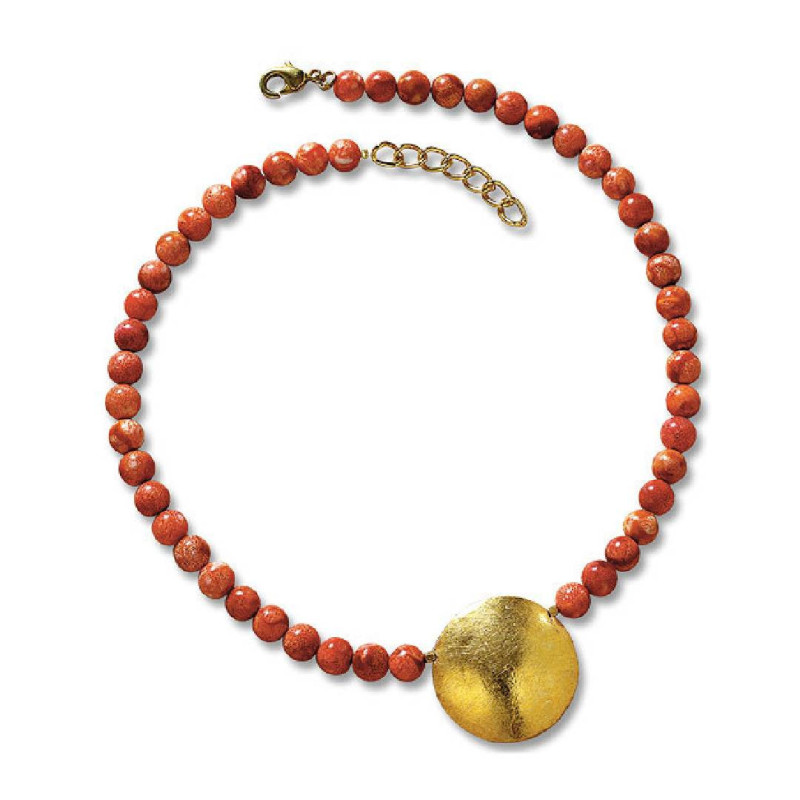 Petra Waszak: Collar "Sun Disc" con corales cultivados